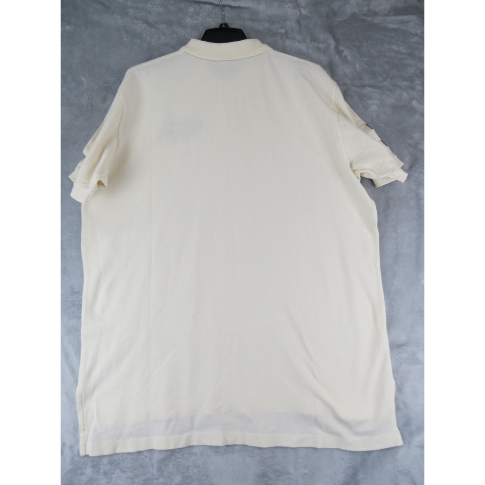 Polo‎ Ralph Lauren XL Big 3 Horsemen Embroidered Polo Shirt Cream Cotton Vintage - Picture 5 of 9